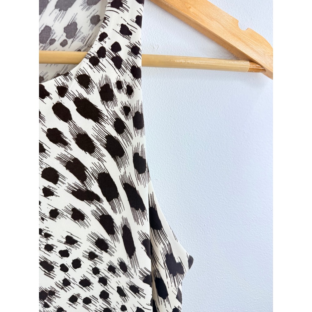 EXPRESS Body Contour Bodysuit Black White Animal Print Size S Feminine Chic City - Picture 5 of 10